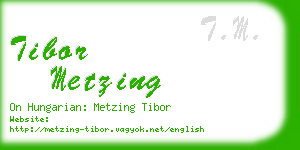 tibor metzing business card